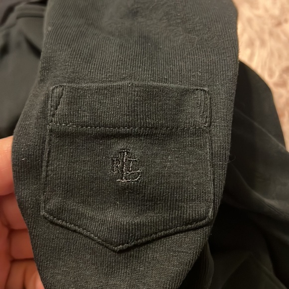 Ralph Lauren black long sleeve 100% cotton tee w/small patch pocket on sleeve - Picture 7 of 8